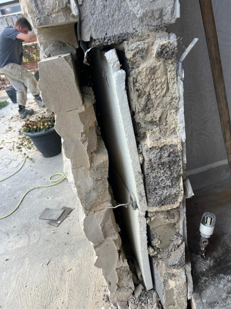 Existing insulation in a retrofit of a 1980s detached bungalow near Middlesborough